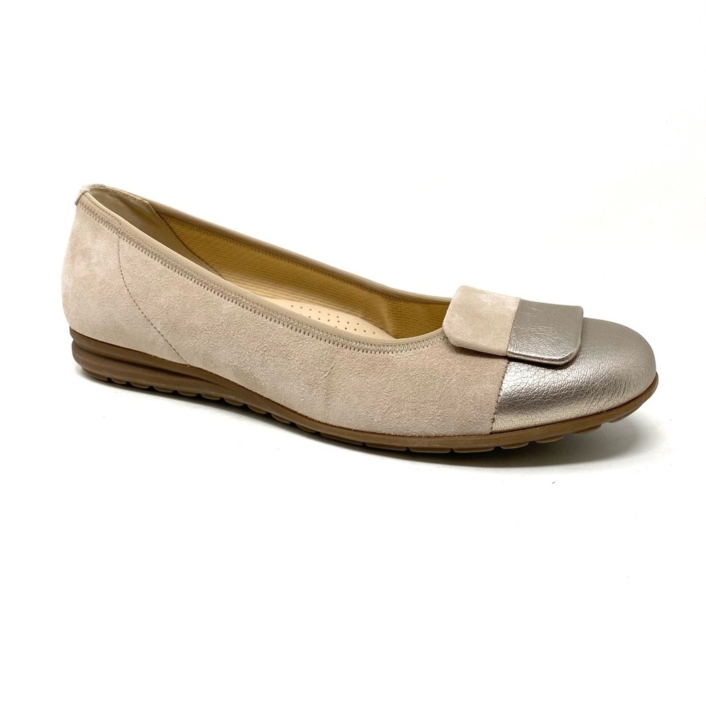 Gabor 22.624 Ballet Flat Beige Suede Leather G-Last Comfort